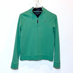 Vineyard Vines Pima cotton green quarter zip pullover sweatshirt L 16